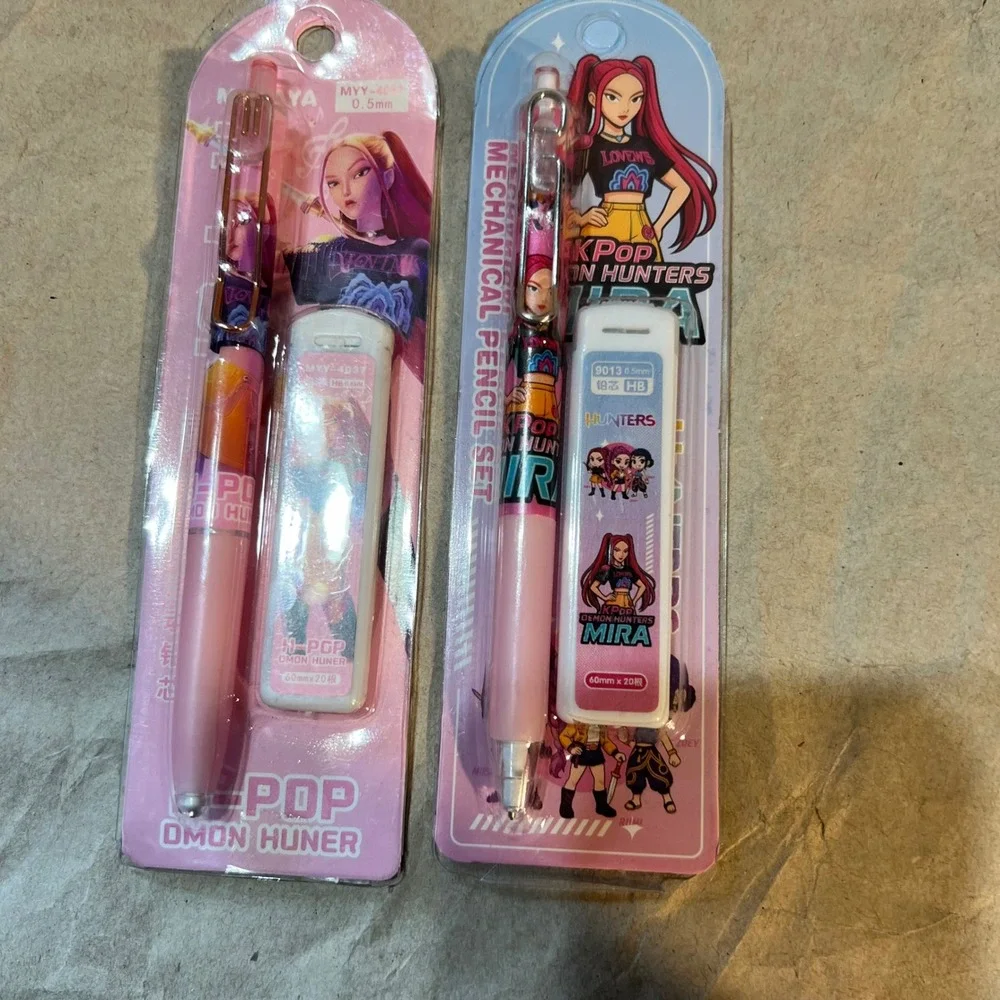 Mi Yaya 0.5mm Mechanical Pencil Set Pink KPop Demon Hunters Mira Rumi 2 Packs
